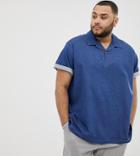 Asos Design Plus Oversized Boxy Stretch Denim Shirt - Blue