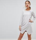 Asos Petite Asymmetric Clean Shift Mini Dress - Gray