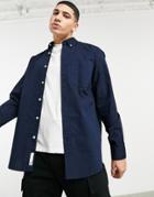 Pull & Bear Relaxed Fit Oxford Shirt In Blue-blues