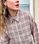 Collusion Zip Cropped Shirt In Plaid Set-multi