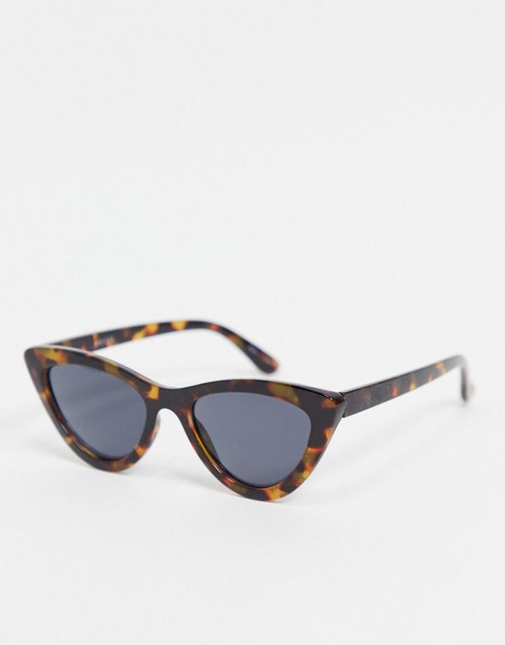 Pieces Cat Eye Sunglasses In Brown Tortoiseshell
