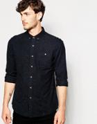 Asos Oxford Shirt In Long Sleeve With Neps - Black
