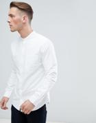 New Look Oxford Shirt With Grandad Collar In White - White