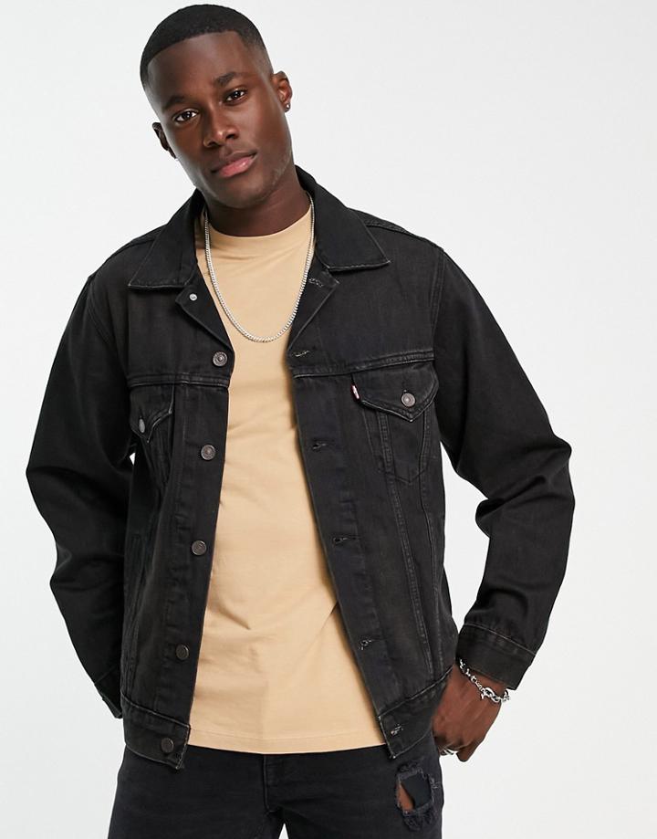 Levi's Vintage Fit Denim Trucker Jacket In Black