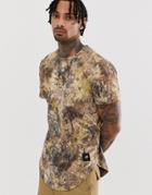 Sixth June Curved Hem T-shirt In Tie Dye - Green