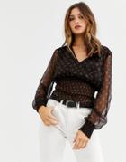 Y.a.s Printed Smock Wrap Top