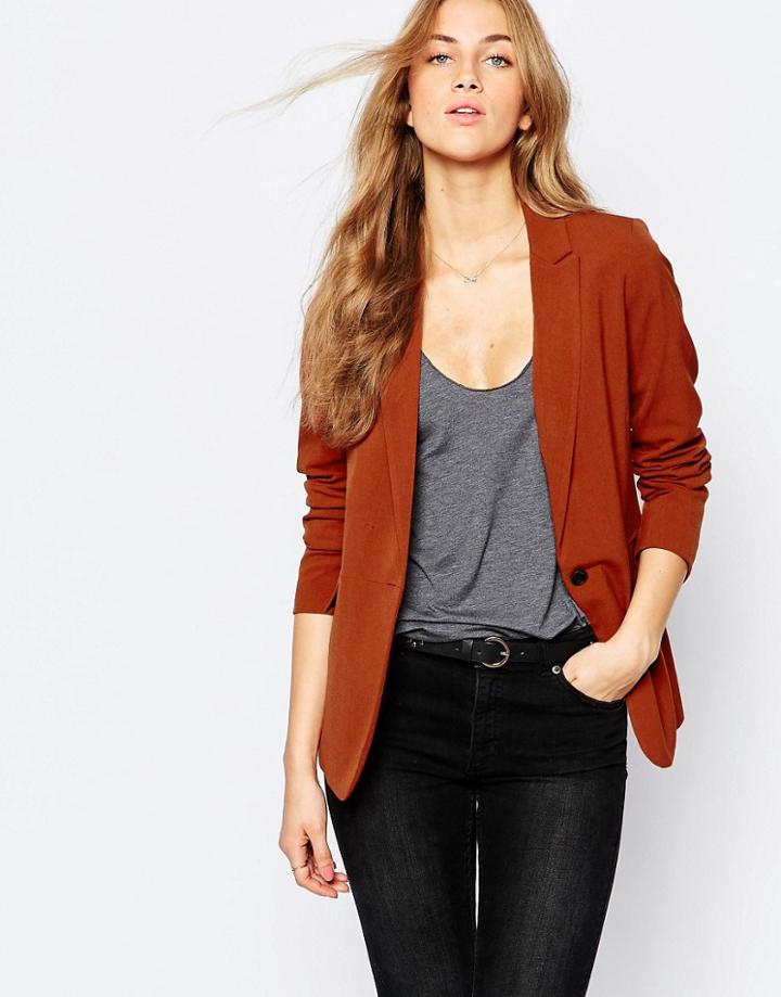 Pull & Bear Tailored Blazer - Red