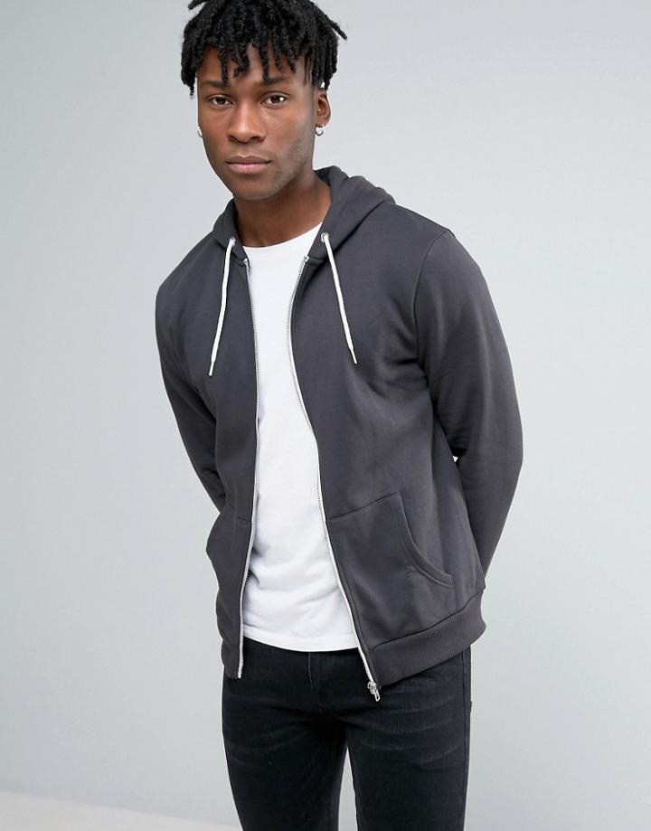 New Look Hoodie In Dark Gray - Gray