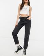 Cotton: On Mom Jeans In Washed Black
