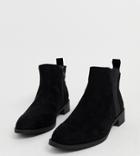 Simply Be Wide Fit Chelsea Boots In Black Suede