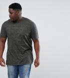 Asos Design Plus Knitted Longline T-shirt In Khaki Twist - Green