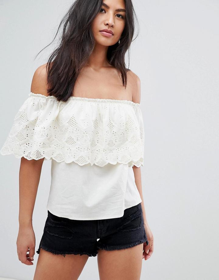 Deby Debo Cathy Off Shoulder Top - Cream