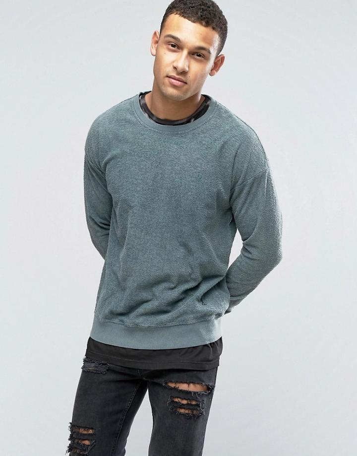 Religion Sweatshirt In Reverse Jersey - Green