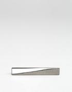 Asos Slim Tie Bar With Geometric Design - Silver