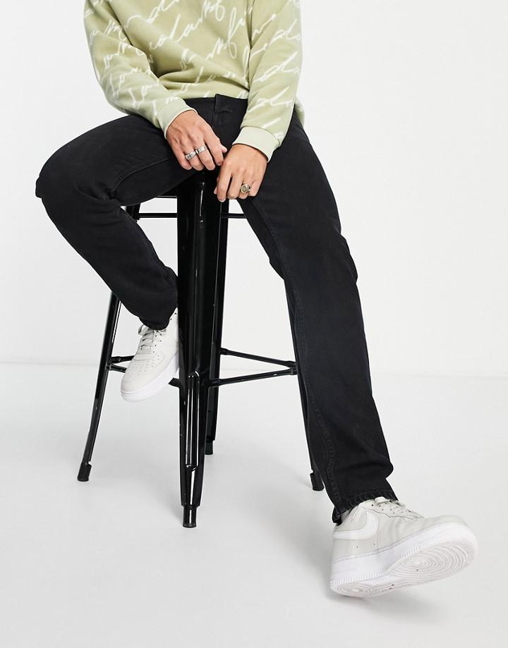 Weekday Pine Jeans In Washed Black
