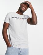 Gant Lounge T-shirt In Gray With Front Logo-grey
