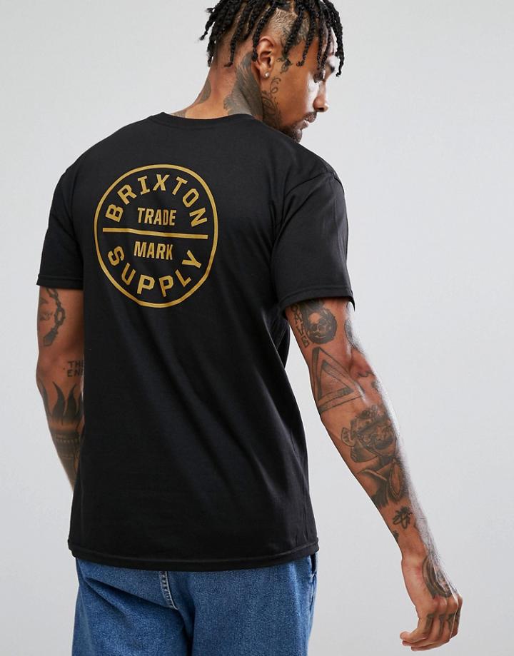 Brixton Oath T-shirt With Back Print - Black
