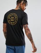 Brixton Oath T-shirt With Back Print - Black