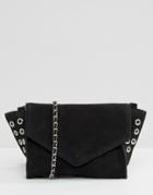 Pieces Cross Body Bag With Eyelet Detail - Black