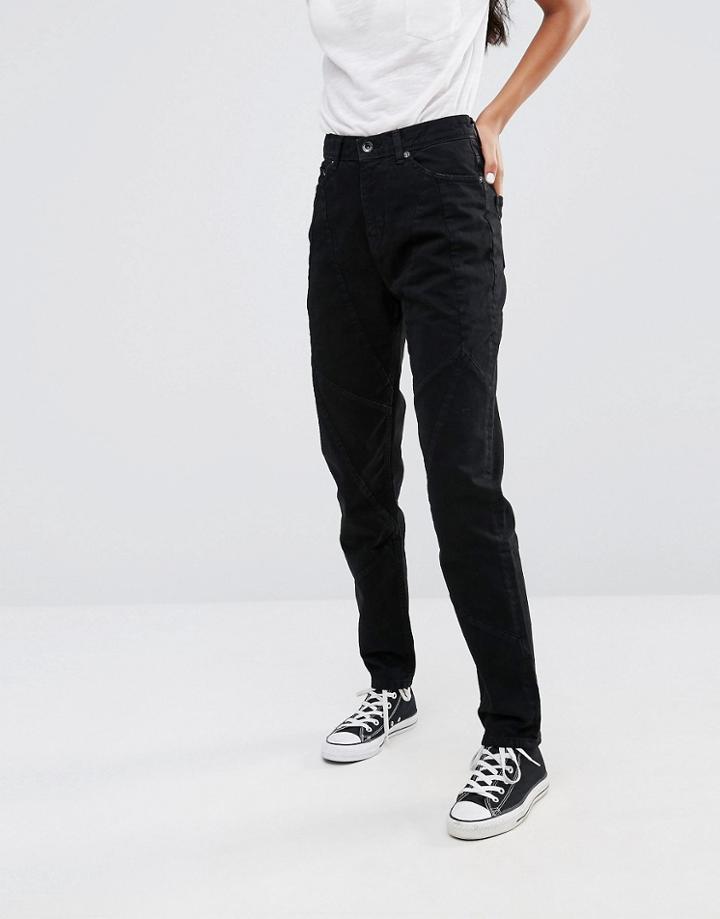 Pepe Jeans Aliza Geo Hem Design Boyfriend Jeans - Black