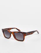 Quay Makin Moves Square Sunglasses With Polarized Lens In Tort-brown