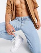 Don't Think Twice Straight Fit Jeans In Light Stone Wash Blue-neutral