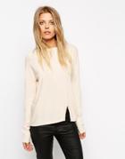 Asos Sweater In Structured Knit With Seam Detail - Blue