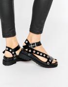 Asos Forefront Chunky Flat Sandals - Black