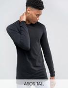 Asos Tall Longline Muscle Fit Sweatshirt In Black - Black