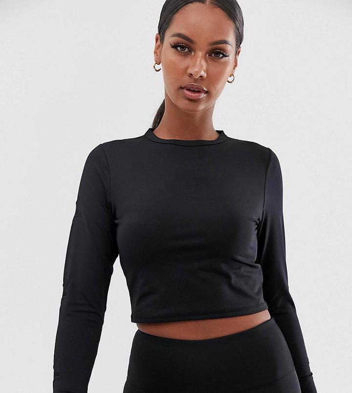 South Beach Star Mesh Long Sleeve Top In Black