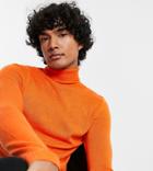 Collusion Roll Neck Jumper In Orange-blues