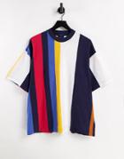 Gant Oversized Vertical Stripe T-shirt In Multi