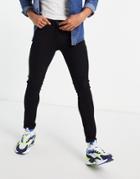 Jack & Jones Intelligence Tom Spray On Jeans In Black