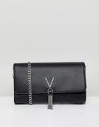 Valentino By Mario Valentino Tassel Detail Clutch Bag With Cross Body Strap - Black