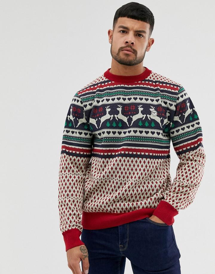 Le Breve Holidays Reindeer Sweater-red