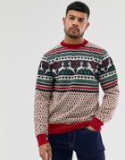 Le Breve Holidays Reindeer Sweater-red