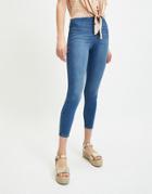 Miss Selfridge Steffi Short Super High Waist Skinny Jeans In Midwash Blue-blues