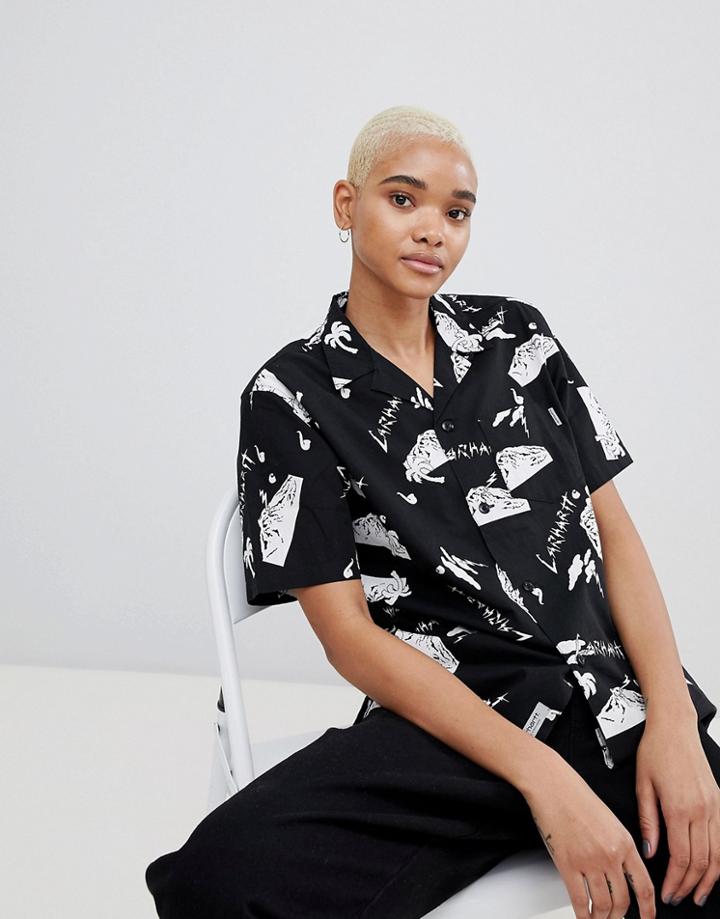 Carhartt Wip Short Sleeve Shirt In Logo Print - Multi