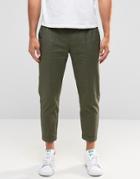 Selected Homme Cropped Chinos With Stretch - Green