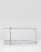 Lipsy Stardust Glitter Bar Clutch Bag - Silver