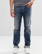 Diesel Safado Straight Jeans 853s Mid Distressed - Mid Wash