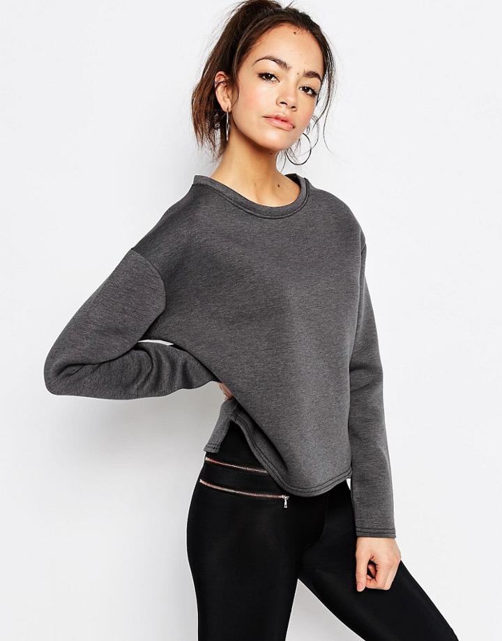 New Look Scuba Oversized Sweatshirt - Gray