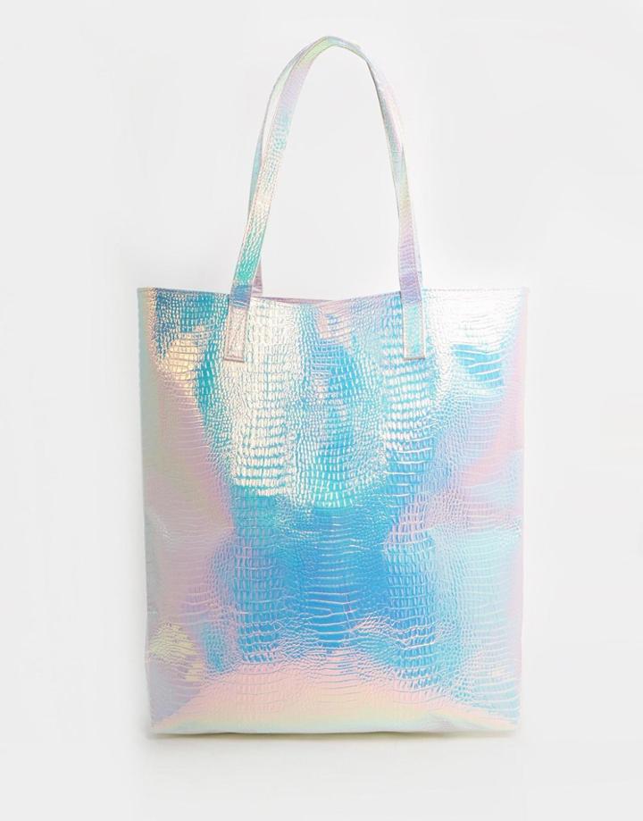Asos Hologram Shopper Beach Bag - Multi