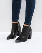 Sol Sana Ajax Black Studded Heeled Ankle Boots - Black