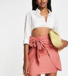 Asos Design Tall Knot Wrap Mini Skirt In Rust-pink