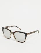 Emporio Armani Square Sunglasses In Tortoise Shell With Clear Lens-brown