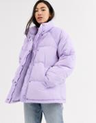 Weekday Felicity Puffer Jacket In Lilac