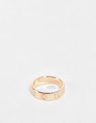 Asos Design Ring With Happy Face Design In Gold Tone