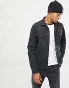 Jack & Jones Originals Heavy Cotton Shirt With Pro Cup Slogan In Regular Fit - Black