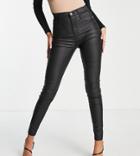 River Island Tall High Rise Joyride Coated Skinny Jean In Black